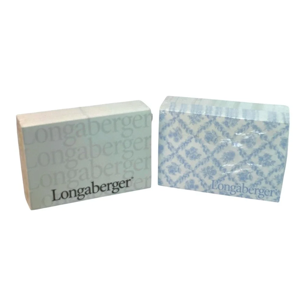 Longaberger Sticky Note Pads Sets Floral & Logo Style New In Package Lot of 2